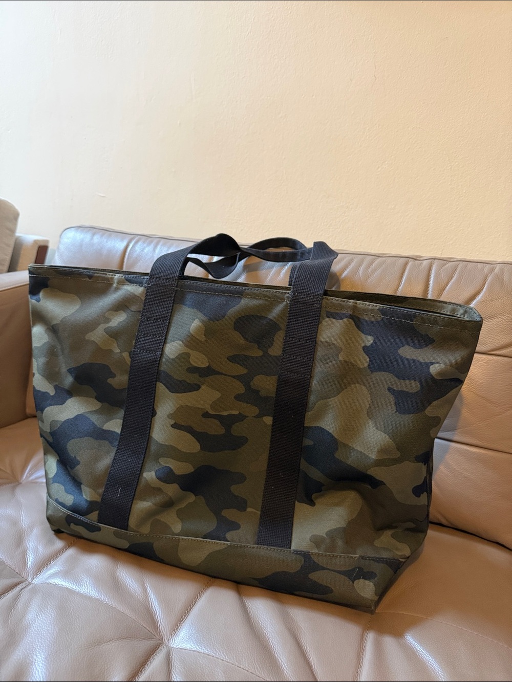 Banana Republic - Camouflage Canvas Tote Bag with Black Straps